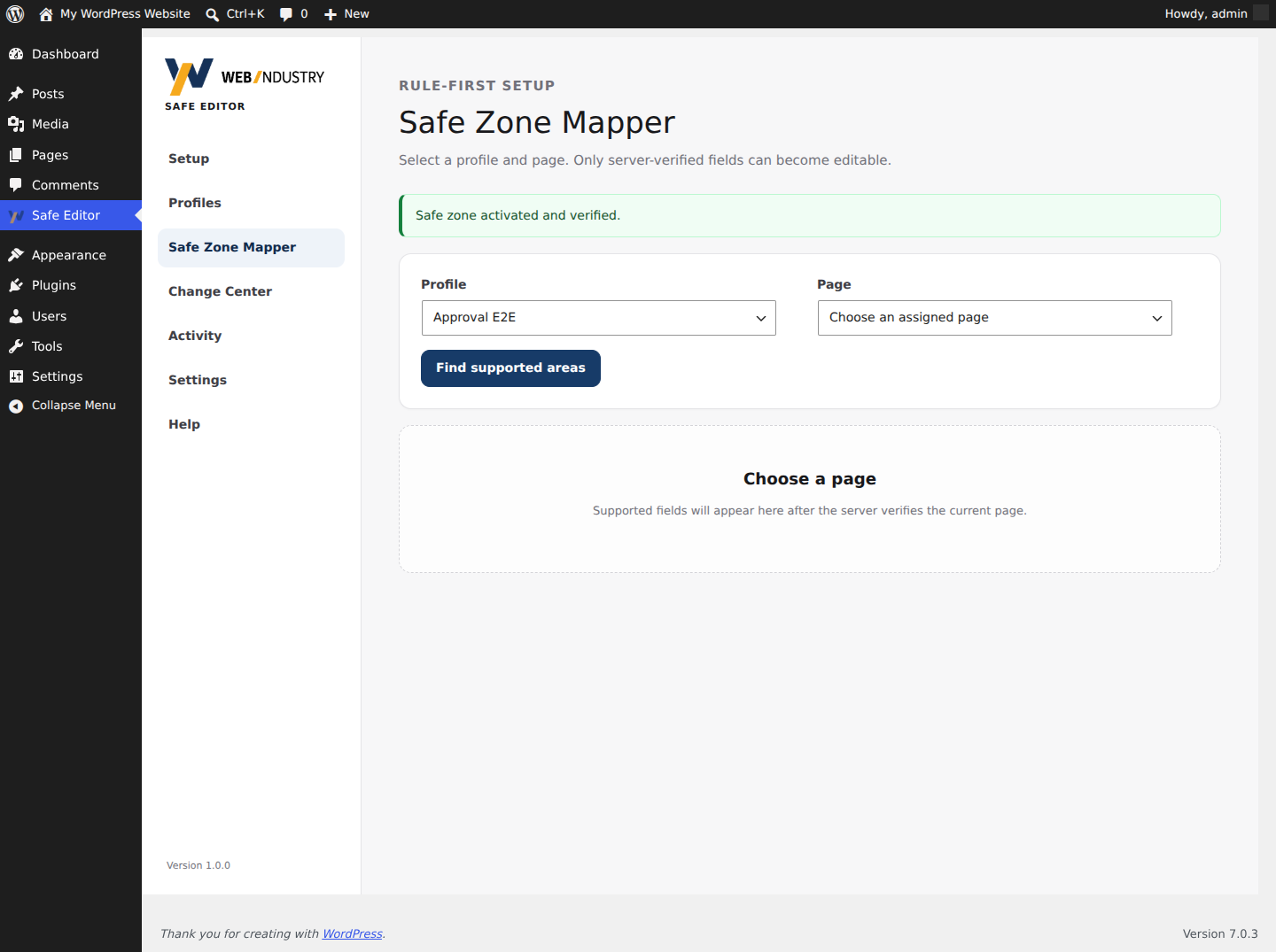 Safe Zone Mapper in Safe Editor